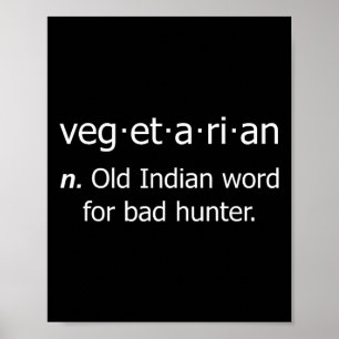 Poster Vieux Mot Végétarien Pour Byd Hunter