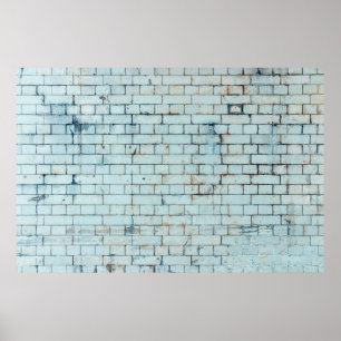 Poster Vieux mur de brique blanche sale arrière-plan abst