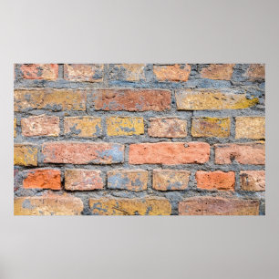 Poster Vieux mur de brique texture arrière-plan architect