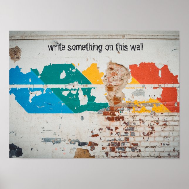 Poster Vieux mur peint avec graffiti (Devant)