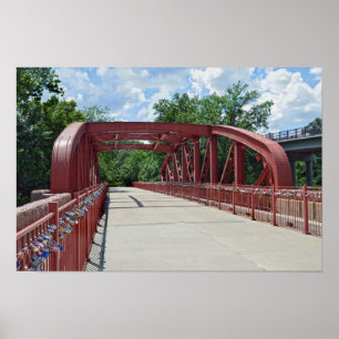 Poster Vieux pont rouge, Kansas City, Missouri