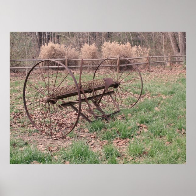 Poster Vieux râteau de foin 3 (Devant)