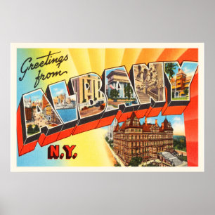 Poster Vieux souvenir de Vintage voyage d'Albany New York