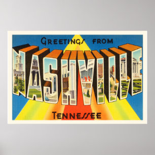 Poster Vieux souvenir de Vintage voyage de Nashville