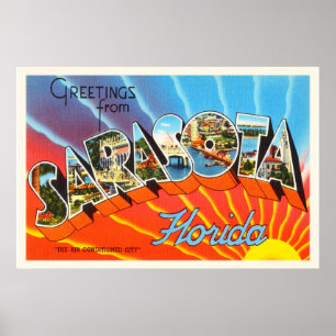 Poster Vieux souvenir de Vintage voyage de Sarasota la