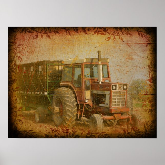 Poster Vieux tracteur (Devant)