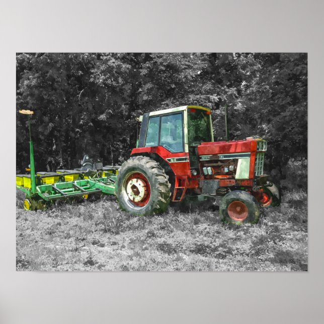 Poster Vieux tracteur international (Devant)
