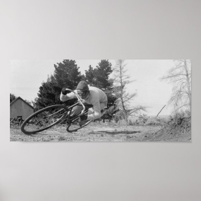 Poster vieux vélo rapide. (Devant)