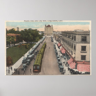 Poster View of Pacific Avenue and City Hall