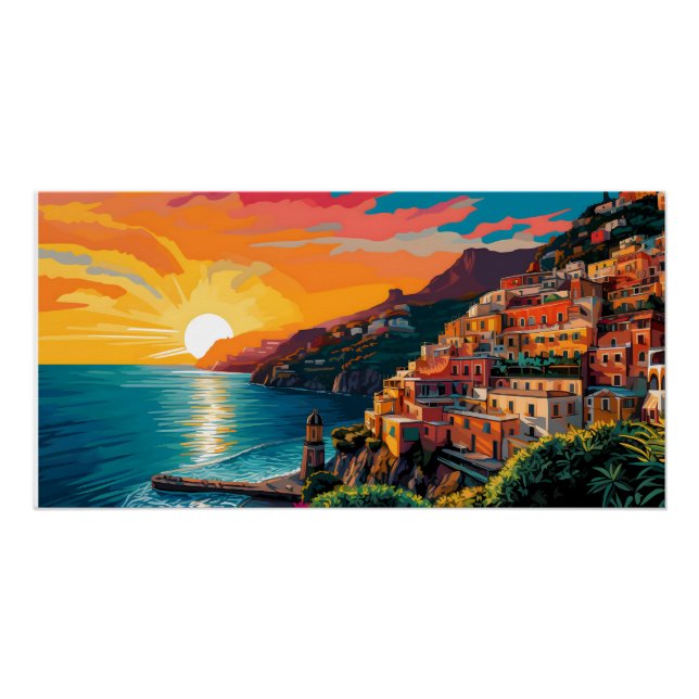 Poster View of the Amalfi coast Italy (Devant)