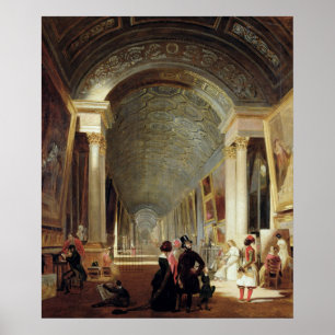 Poster View of the Grande Galerie of the Louvre, 1841