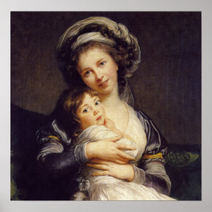 Poster Vigée Le Brun - Autoportrait Dans Un Turban & Enfa