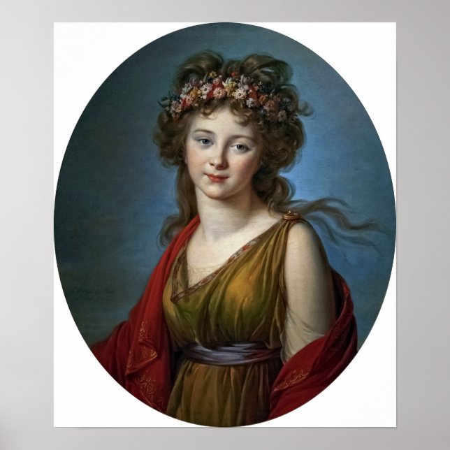 Poster Vigée Le Brun - Comtesse Kagenek À Flora (Devant)