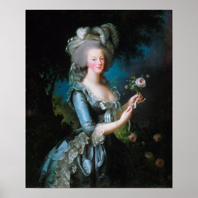 Poster Vigée Le Brun - Marie-Antoinette Avec Un Rose (Devant)