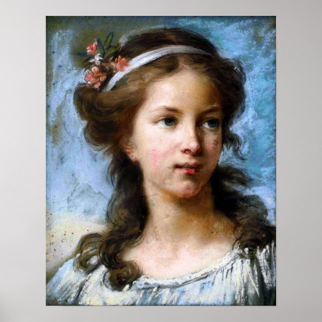 Poster Vigée Le Brun - Portrait De Jeune Fille (Devant)