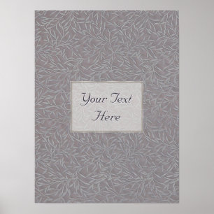 Poster Vignes Lavender Grey Embossées Leaf