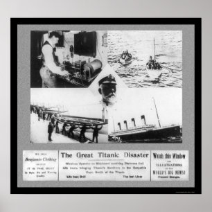 Poster Vignettes titaniques 1912 de catastrophe