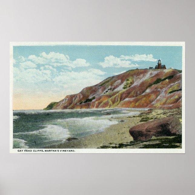 Poster Vignoble de Martha, Gay Head Cliffs View (Devant)