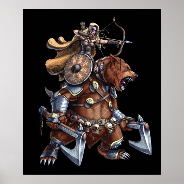Poster Viking Archer Riding War Bear (Devant)