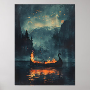 Poster Viking Burship Norse Samhain Halloween