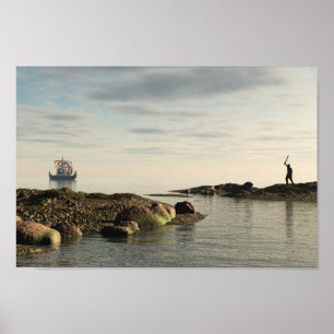 Poster Viking Longship Homeward Bound