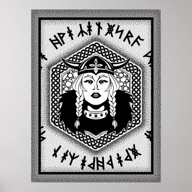 Poster Viking Shield Maiden Celtic Warrior (Devant)