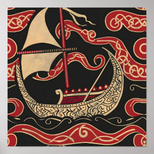 Poster Viking Them Longship