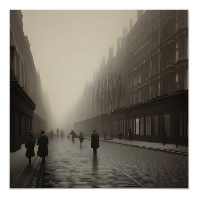Poster - Viktorianische Londoner Straße (Vorderseite)