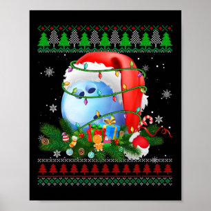 Poster Vilain Jeu de Noël Pyjama Bowling lumières de Noël