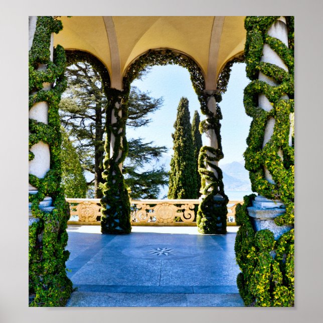 Poster Villa romantique del Balbianello, Lac de Côme, Ita (Devant)