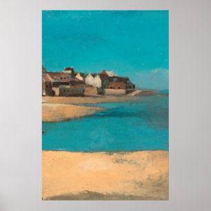 Poster Village by the Sea in Brittany by Odilon Redon