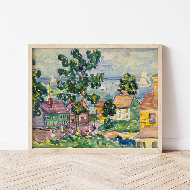 Poster Village côtier de la Nouvelle-Angleterre | Maurice (Créateur téléchargé)
