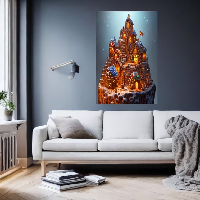 Poster Village de Gingerbread cool | Art AI (Créateur téléchargé)