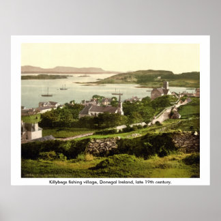 Poster Village de Killybegs, Donegal Vintage Irlande