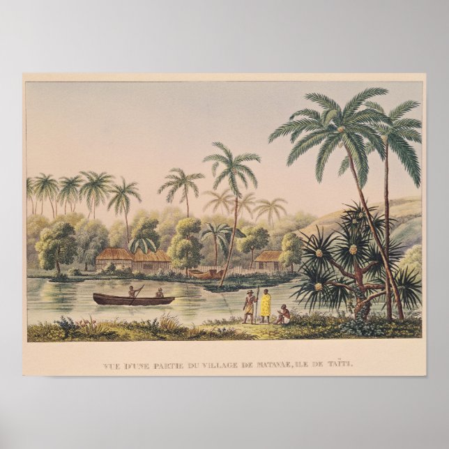 Poster Village de Matavae, Tahiti (Devant)