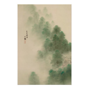 Poster Village de montagne après la tempête - Yokoyama Ta