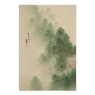 Poster Village de montagne après la tempête - Yokoyama Ta