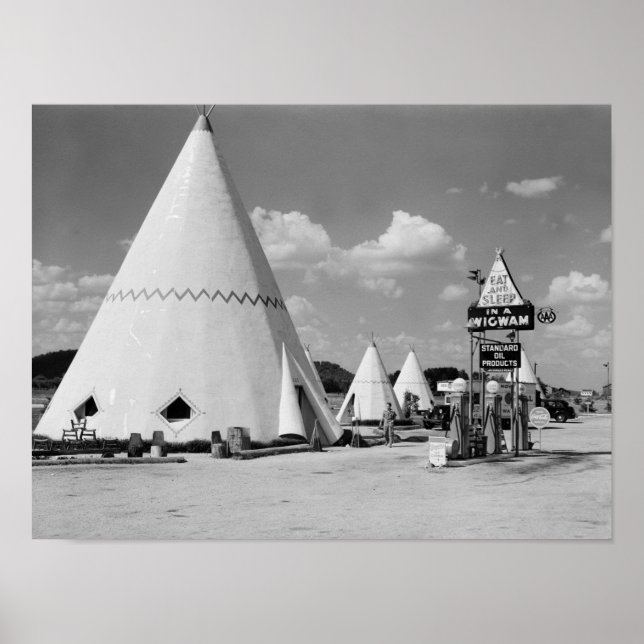 Poster Village de Wigwam, Cave City, Kentucky : 1940 (Devant)