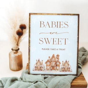 Poster Village d'hiver Les bébés de Noël sont doux