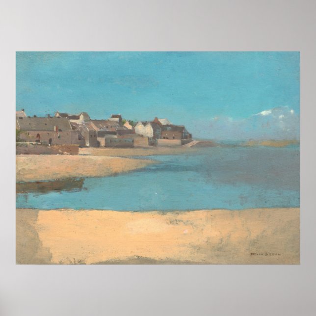 Poster Village en bord de mer - Odilon Redon Beaux-Arts (Devant)