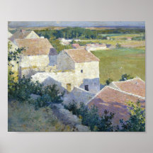 Village en été Peinture paysagère