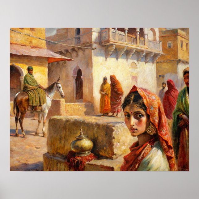 Poster Village indien : Art Vintage (Devant)