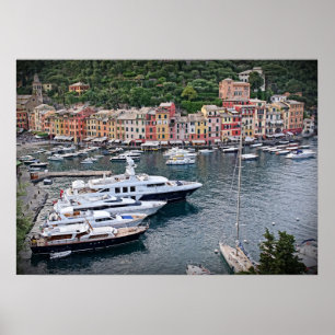 Poster Village italien de port - Portofino