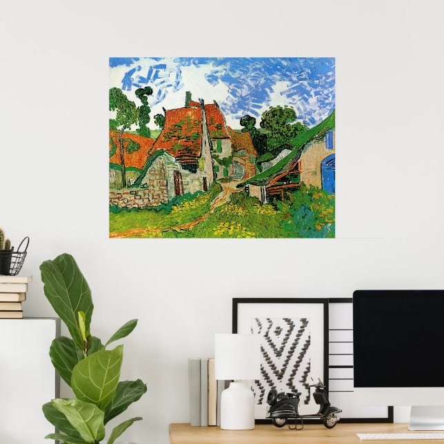 Poster Village Street par Vincent van Gogh (Bureau à domicile)
