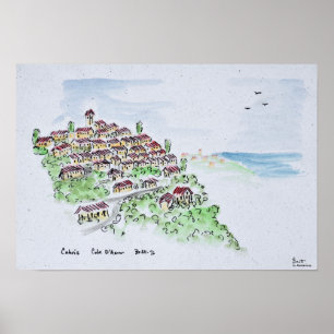 Poster Village sur les hauteurs de Cabris Provence, Fra