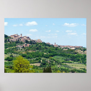 Poster Village traditionnel typique en Toscane - Italie
