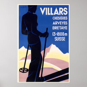 Poster Villars Chesieres Arveyes Bretaye Alpes suisses