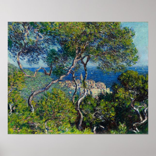 Poster Villas à Bordighera par Claude Monet (Devant)