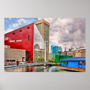 Poster Ville - Baltimore MD - Harbor Place - Ville du Fut