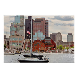 Poster Ville - Boston Ma - Promenade du front de mer sur
